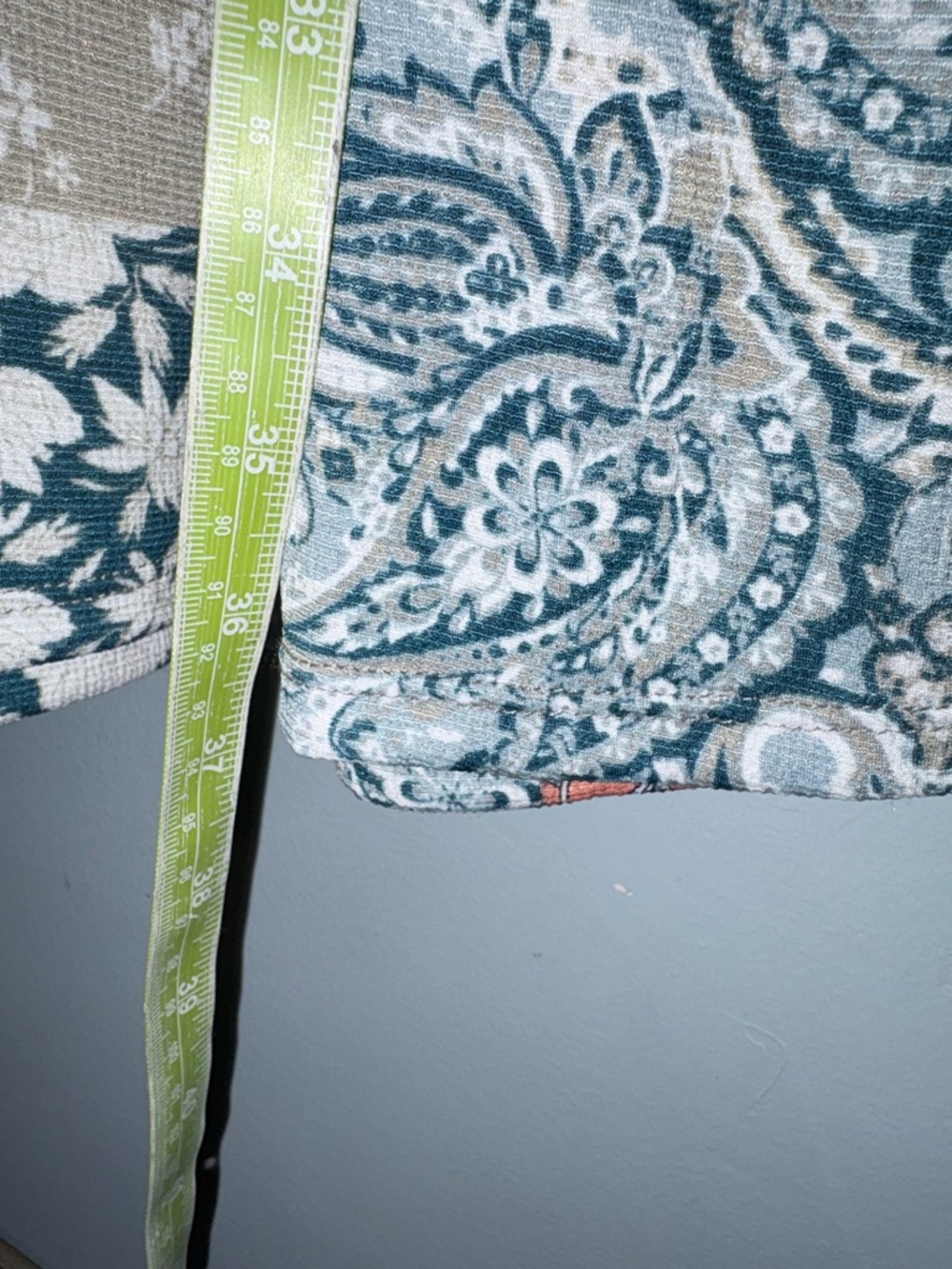 Cato 14 16 boho Prarie cottage Patchwork Maxi Skirt w buttons Blue, Green & Rust - Picture 6 of 6